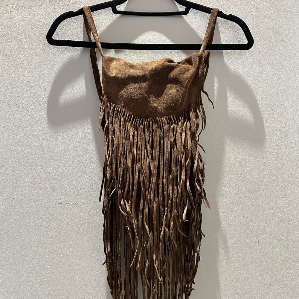 Brown Fringe Crossbody Bag